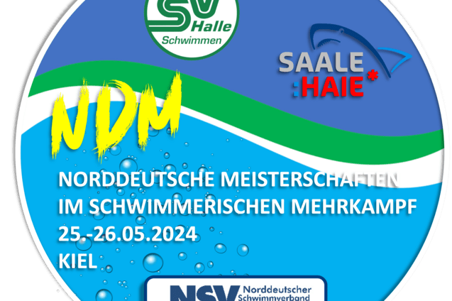 Logo der Norddeutschen Meisterschaften im Schwimmen, 25.-26.05.2024, veranstaltet in Kiel vom NSV.
