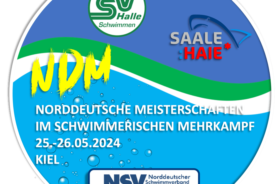 Logo der Norddeutschen Meisterschaften im Schwimmen, 25.-26.05.2024, veranstaltet in Kiel vom NSV.