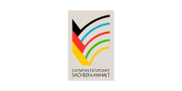 Logo des Olympiast&uuml;tzpunkts Sachsen-Anhalt mit schwarzen, roten, blauen und gr&uuml;nen Linien auf cremefarbenem Hintergrund.